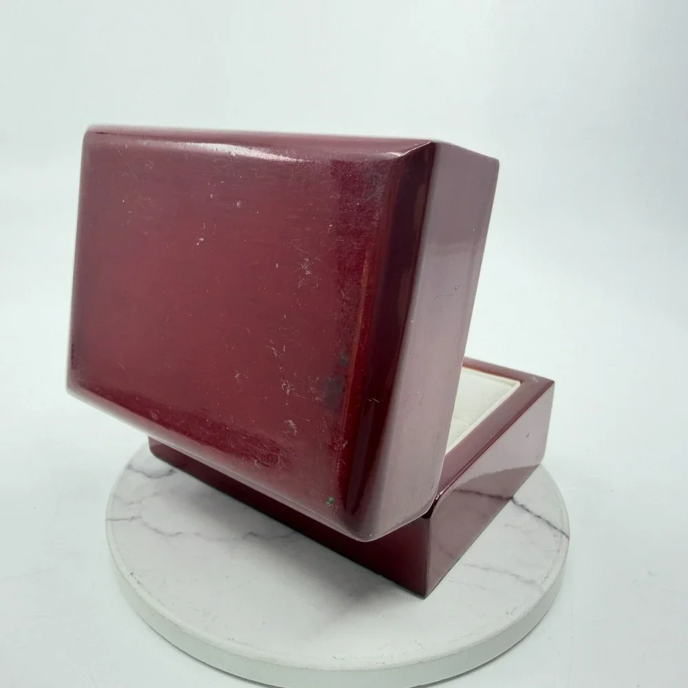 Vintage Wooden Jewelry Ring Box Dark Cherry Finish Jewels by Joseph Gift Case
